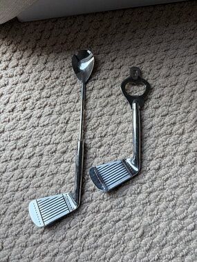 Made in Japan vintage Golf Metal Barware Set